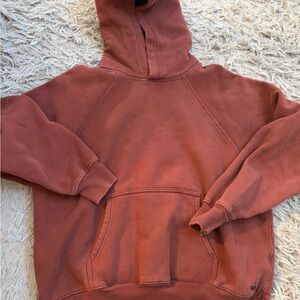 Aritzia mega fit hoodie rust maroon color